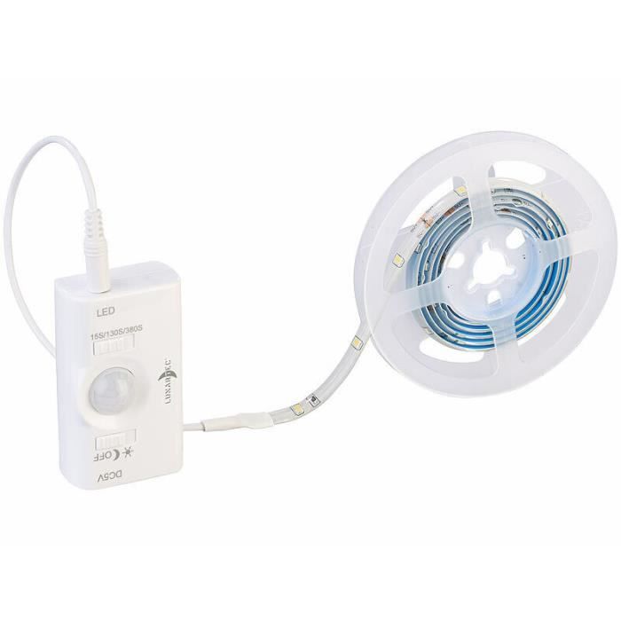 Bande LED blanc chaud sans fil rechargeable 180 lm avec capteur PIR – 1 m Bande LED blanc chaud sans fil rechargeable 180 lm avec capteur PIR – 1 m