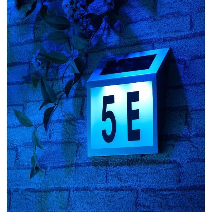 Numéro de maison lumineux solaire ''Trapèze''