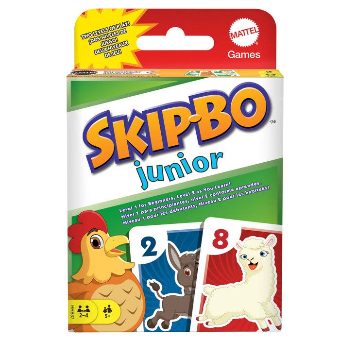 Jeu De Cartes Mattel Skip Bo Junior – 2-4 Joueurs, 2 Niveaux, Dès 5 Ans - vue 5