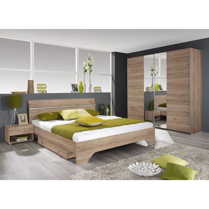 Chambre Adulte Contemporaine Coloris Chene Jasmine 180 X 200 Cm