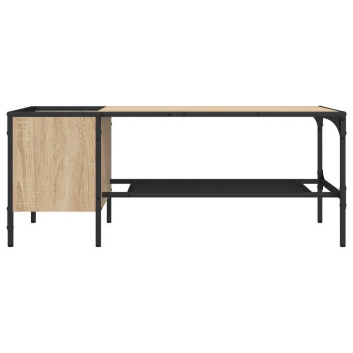 Table basse - MOTHINESSTO - Chêne sonoma - Bois dingénierie - Métal - 100x51x40cm