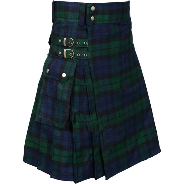 Gothique Homme Costume Médiéval Gothique Kilt pour Homme - Basique Rendre Les Confortables Jupe Plissée Ajusté Style Décontracté