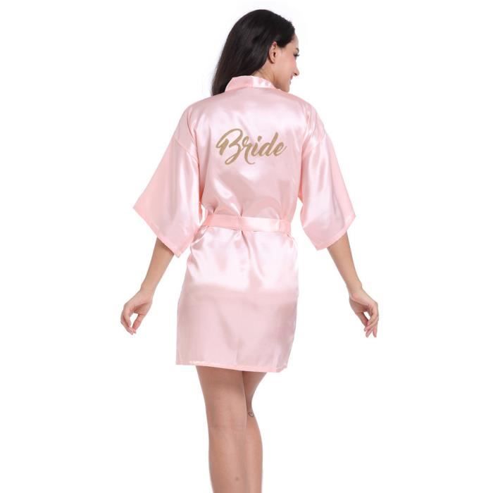 Robe De Mariee Pure En Soie Kimono En Soie Pour Femmes Pour La Noce Wsk2810 Rose Achat Vente Robe De Mariee Cdiscount