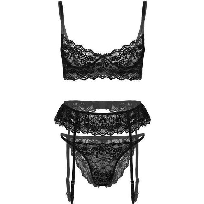 YONGHS FR Ensemble Lingerie Homme Sexy Dentelle Sissy Nuisette