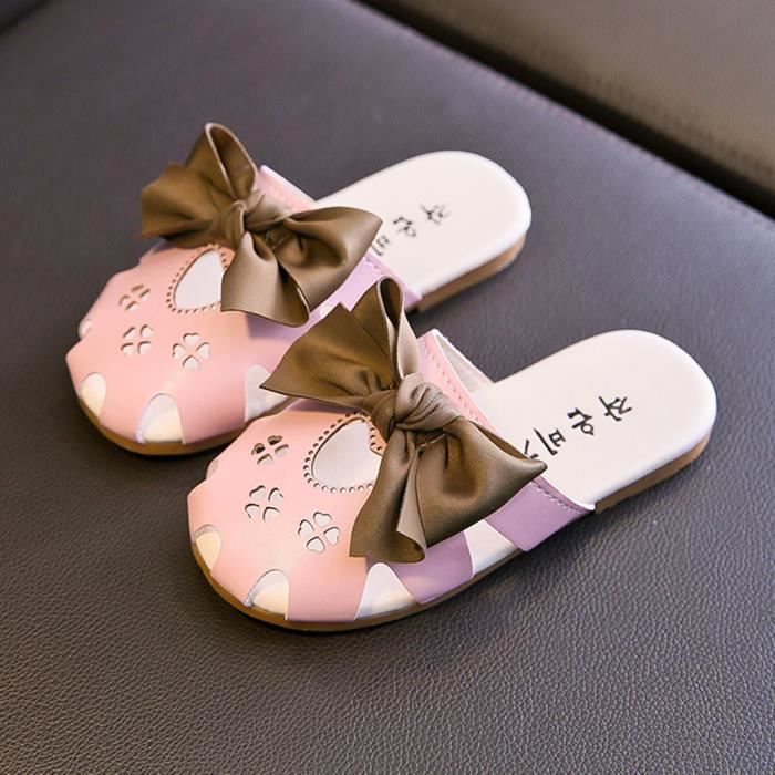 Todder b b fille chaussures enfants tongs d int rieur Bowknot
