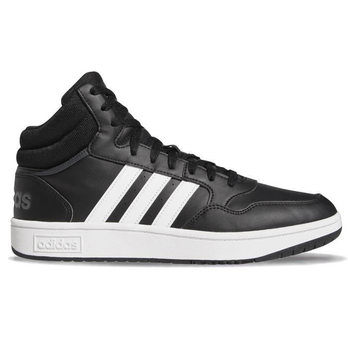 Adidas Chaussures Adidas Hoops 3.0 Mid GW3020 pour Homme - Noir - Synthétique - Lacets - Plat - Adulte