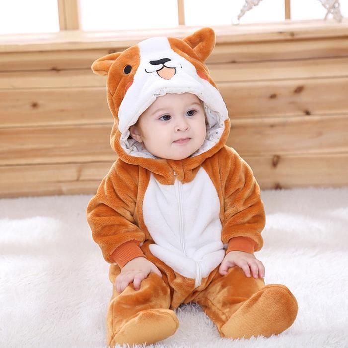 Bébé Grenouillères Animal Pyjama Combinaison Pyjama Avec Fermeture éclair  0-24 Mois Unisexe Orange - Cdiscount Prêt-à-Porter