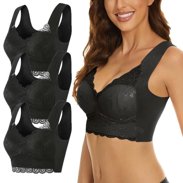 Soutien-gorge De Sport Sans Couture Womens Best - Noir - Taille L - Croisé Dans Le Dos