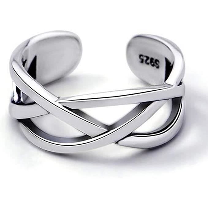 Bague de pouce vintage en argent avec nœud celtique réglable pour femme et fille argent Achat