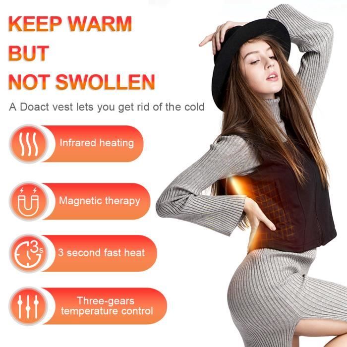 Gilet sans Manche Homme Femme Vestes Chauffantes Doudoune Chauffante Imperm?�able 3Zones de 