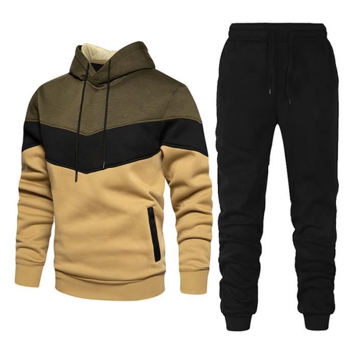 Generic Ensemble jogging homme sweat à capuche-Marron à prix pas