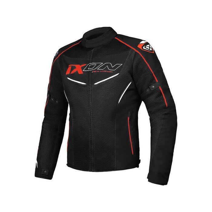 Blouson moto Ixon Flicker noir blanc rouge M