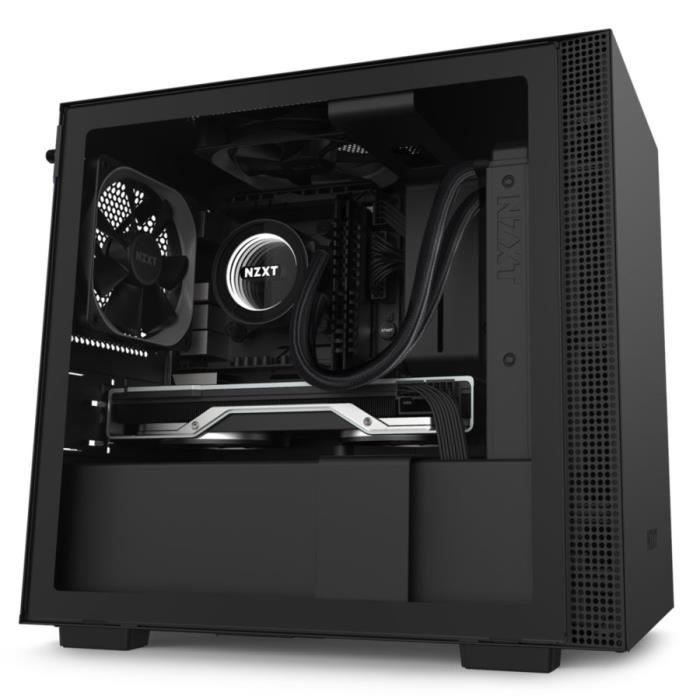 NZXT BOITIER PC H210 - Mini Tour - Noir - Verre trempé - Format Mini ITX (CA-H210B-B1)