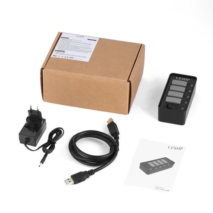 Leshp Router LESHP 4 Ports USB 3.0 Data Hub Splitter 5Gbps avec LEDs & Switch pour ...
