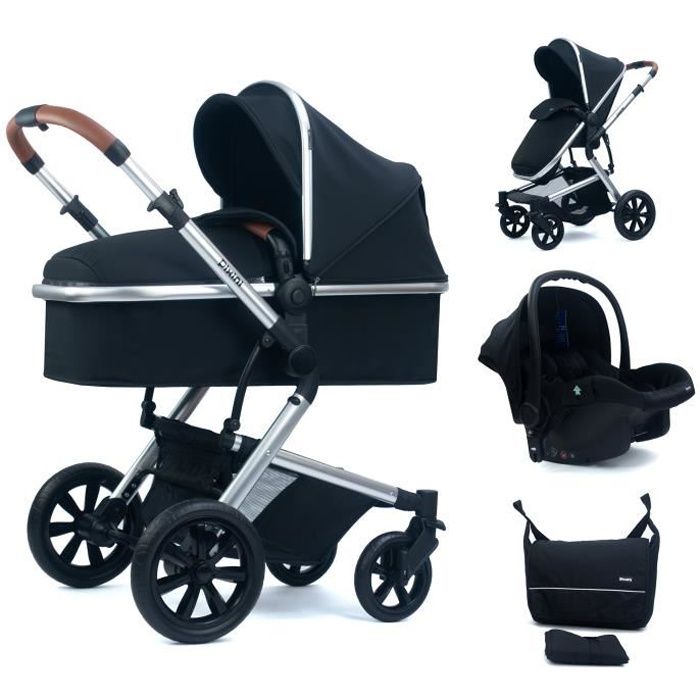 Poussette combinee PIXINI Makani Hamac reversible Compatible groupe 0 i size nacelle 4 roues Cdiscount Puericulture Eveil bebe