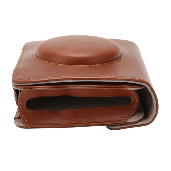 Sacoche / Étui De Rangement En Cuir Marron Pour Appareil Photo Et Caméra