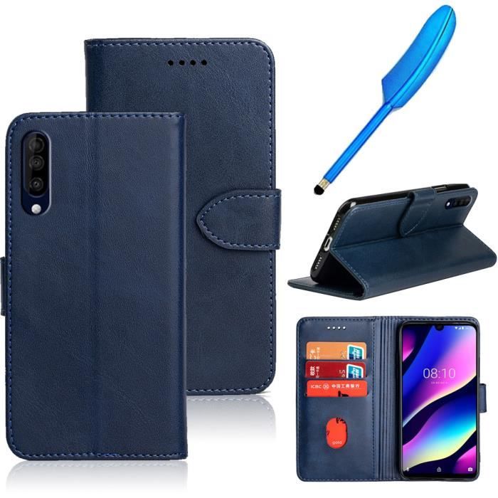 Étui Wiko View 2 En Cuir PU Effet Daim - Portefeuille Magnétique Avec Poches Cartes - 2