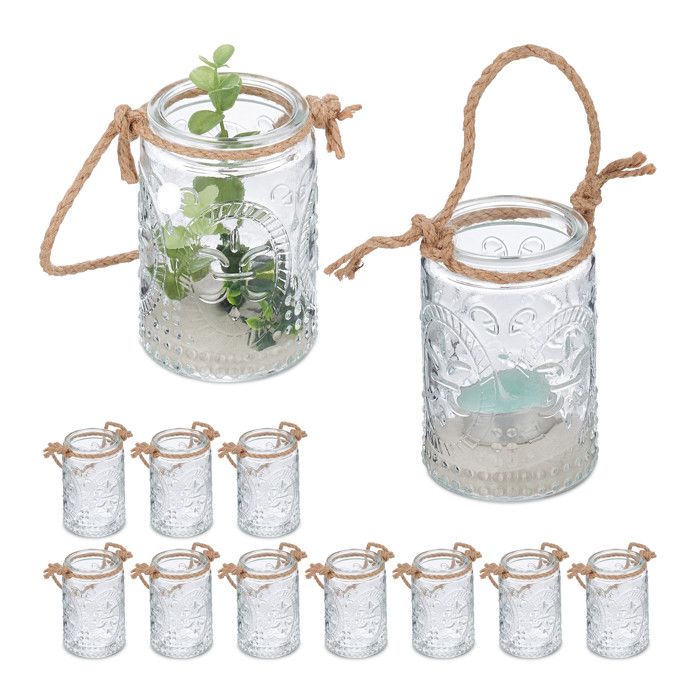 Photophores Flottants En Verre - Lot De 12 - Décoration De Table, Mariage, Bassin - Transparents, 5x6,5 Cm