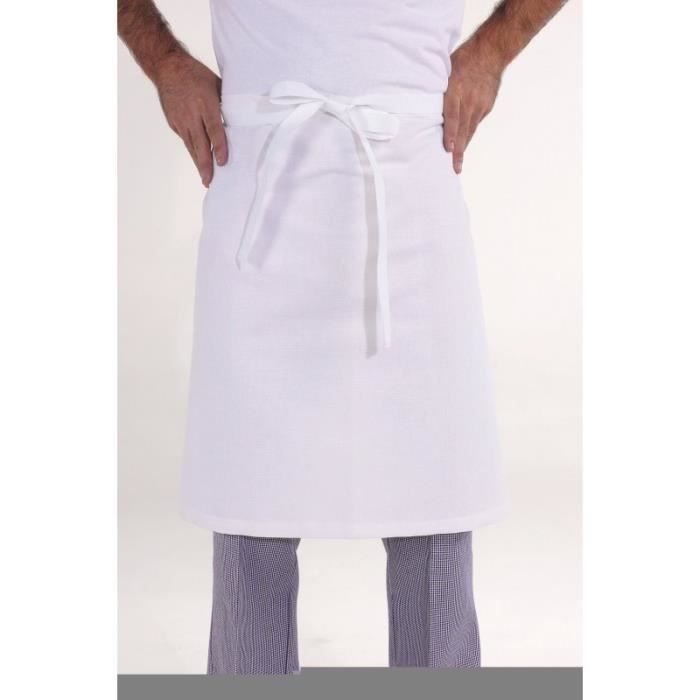 TABLIER DE CUISINE PROFESSIONNEL BLANC Blanc blanc - Cdiscount Prêt-à-Porter