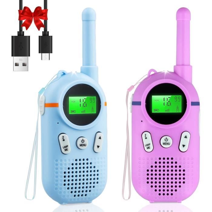 Talkie-Walkie Enfants Rechargeables - Lot De 2 Pièces - Jouet Idéal Pour Filles Et Garçons Avec Portée 3KM