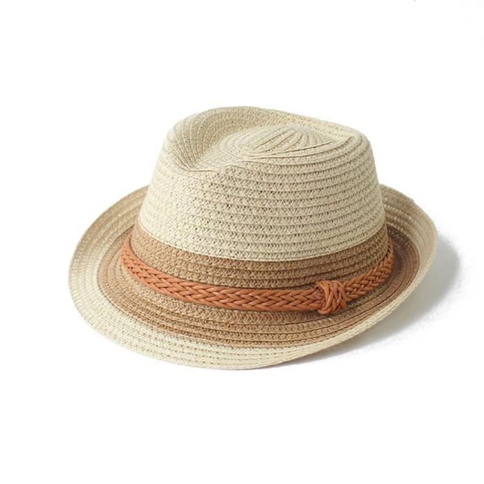 Chapeau De Paille Enfant Garcon Chapeau Panama Hommes Fille Ete Chapeau De Cowboychapeau Paille Anti Uv Panama Unisexebeigeth Cdiscount Pret A Porter