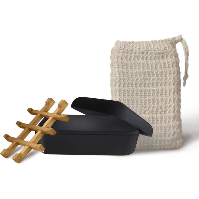 Magrimaxio - Lot De 2 Porte-Savons En Bambou Naturel Avec Drainage - Pour Cuisine Et Salle De Bain