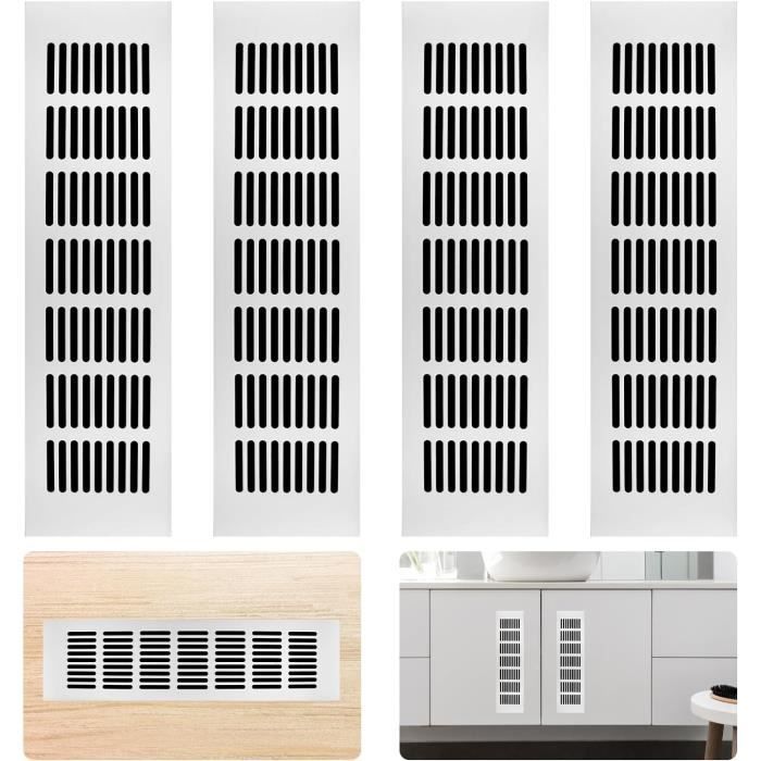 Grille De Ventilation En Aluminium Alucratis (4 Pièces) Rectangulaire Dimensions: 48 X 8 Cm