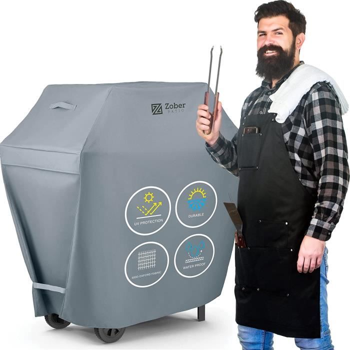 Futura Premium Waterproof BBQ Cover 152x71x112cm Large Outdoor Barbecue Grills Cover 600D Oxford Fabric UV Protection, PVC Lining