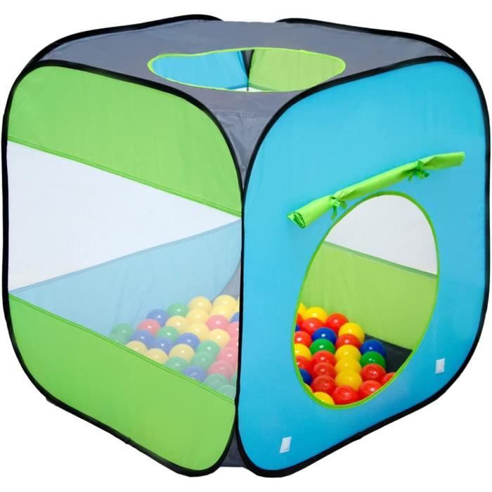 LittleTom Tente De Jeux Avec Tunnel Pour Enfants 100x100x90cm - Bleu - Parfait Pour Intérieur Et Extérieur