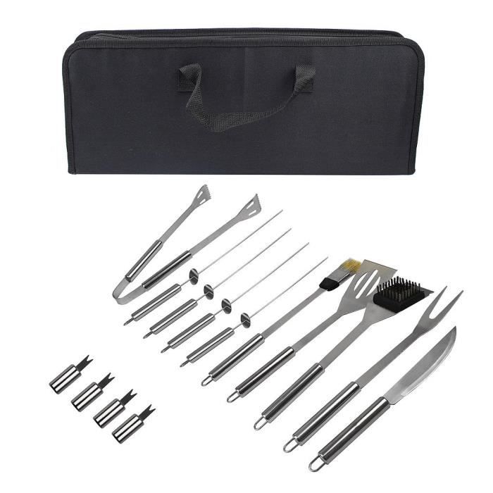Lacor Mallette Ustensiles BBQ 5 Pièces En Acier Inoxydable - Coffret Aluminium Portable 47 X 16 X 8 Cm