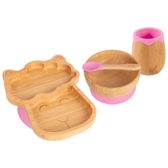 Bol à Ventouse Pour Bébé Avec Cuillère - Antidérapant, Change De Couleur Avec La Température - Pour Nourrissons Dès 6 Mois - Rose, Jaune Ou Bleu