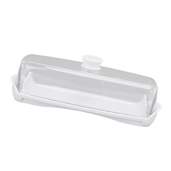 Beurrier Relaxdays En Acier Inox Et Plastique - Capacité 250 G, Avec Couvercle, 7x18,5x12 Cm