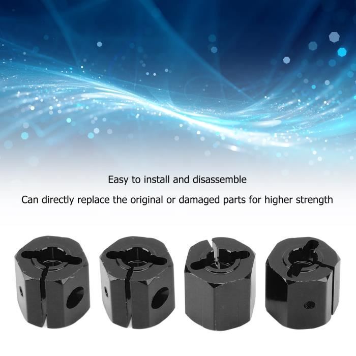 tuwiwol Support d'adaptateur Hexagonal de Roue en Alliage d'aluminium de 5MM pour 1/10 AXIAL SCX10 Adaptateur Hexagonal de Roue en Alliage d'aluminium pour AXIAL SCX10 Robuste, Argent