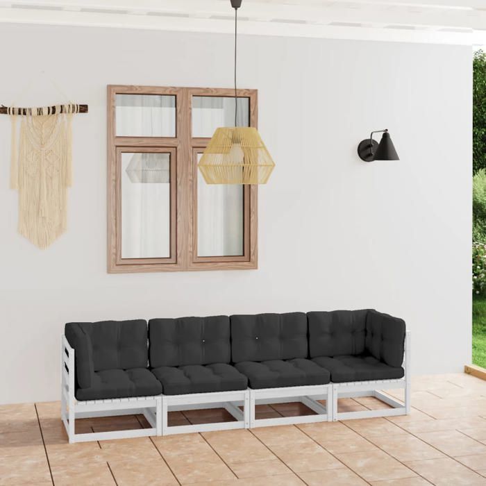 vidaXL Canapé 4 places jardin - vue 3