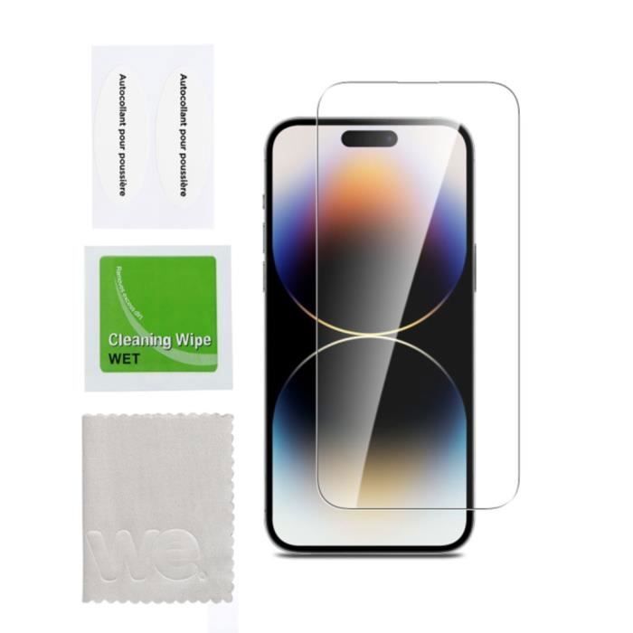 WE Verre trempé APPLE IPHONE 15 PRO: Protection écran anti rayures anti bulles d'air ultra résistant dureté 9H Glass - vue 1
