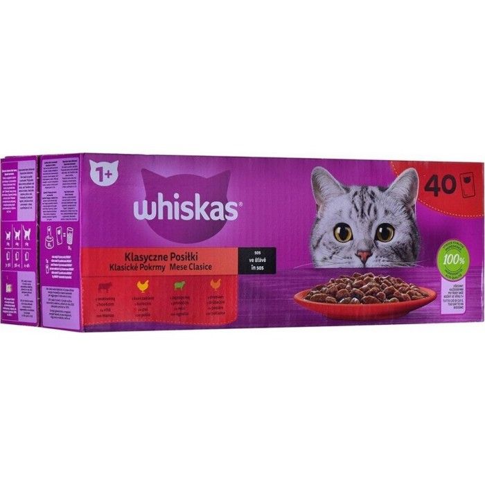 Meilleurs prix pour Nourriture humide pour chat - WHISKAS - Sélection classique en sauce - 40 x 85 g - Adulte - Moins de 1 kg