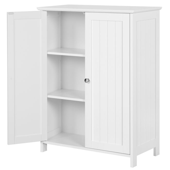 Meuble Bas de Salle de Bain - -Yaheetech - 2 Portes 2 Étagère Réglable - Meuble de Rangement Chambre Salon Entrée - Blanc Meuble Bas de Salle de Bain - -Yaheetech - 2 Portes 2 Étagère Réglable - Meuble de Rangement Chambre Salon Entrée - Blanc