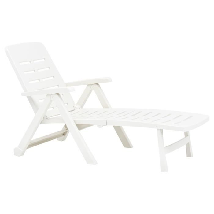 hua - bains de soleil - chaise longue pliable plastique blanc - yosoo - dx20104
