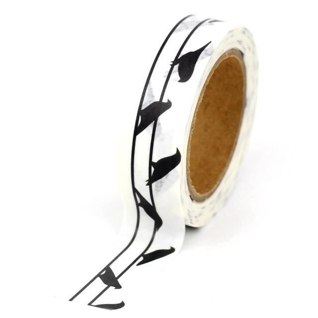 Ruban Washi Décoratif Feuille Blanche Avec Points Dorés - 15 Mm De Large X 10 Mètres - Pour Scrapbooking, Carterie, Décoration