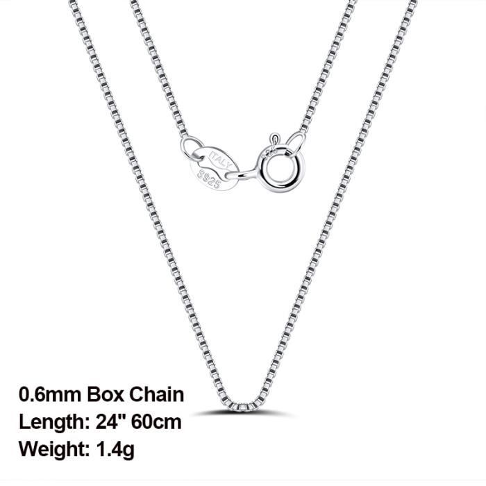 Chaîne Collier Cuban Link Argent Sterling 925 - Maille 3mm - Longueur 45/80 Cm