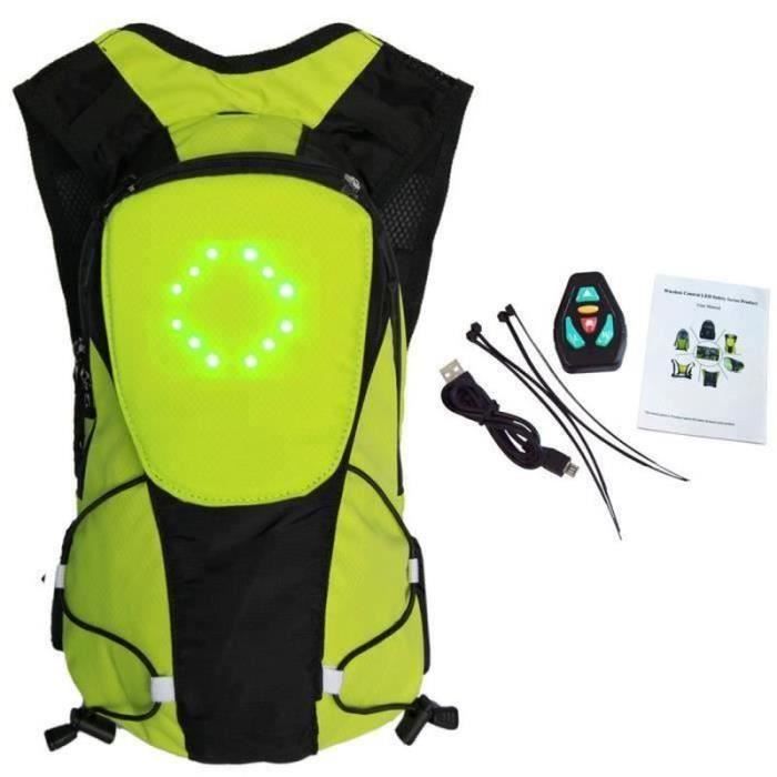 HY20662-Sac ?� Dos ?�tanche avec LED Clignotant T?�l?�commande en Plein Air Cyclisme V?�lo Randonn?�e 