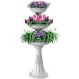 Jardinières et pots de fleurs - Trevy - D 50 x H 114 cm - Blanc-1