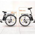 DYU C6 - Vélos électriques urbains - Roues 26*1.95" - Moteur 350W - Batterie 36v 12.5Ah - SHIMANO 7 Speed - Autonomie 70KM - Blanc-1