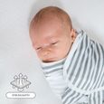 Couverture d'emmaillotage en coton Rayé Nid d'ange - TOTSY BABY - Lange bébé 0-3 mois-1