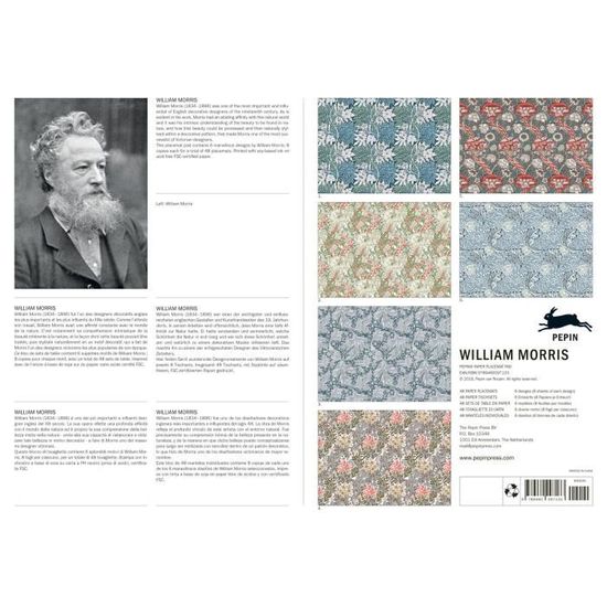 Bloc De 48 Sets De Table Decoratifs En Papier William Morris