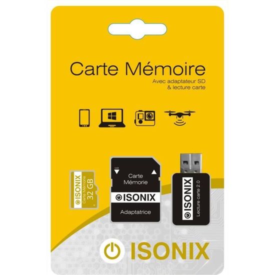 Carte MEMOIRE SD 32GB 32GO 32 GB GO Original | PIRABADI Ultra Extreme Pro |  CAPACITE Reel | + Adaptateur | Marque 100% Francaise