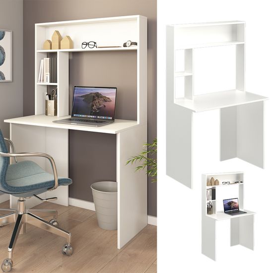 Bureau-Table De Travail-Bureau D'ordinateur Blanc 120x42x76 Cm Bois D 444043 88548933