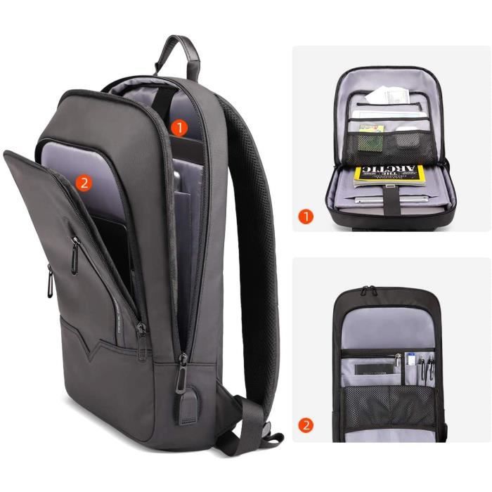 Sac à dos ordinateur portable pour homme, avec verrou antivol et port USB, 17  pouces, coque dure, imperméable, pour Travail/ L'école - Cdiscount  Bagagerie - Maroquinerie