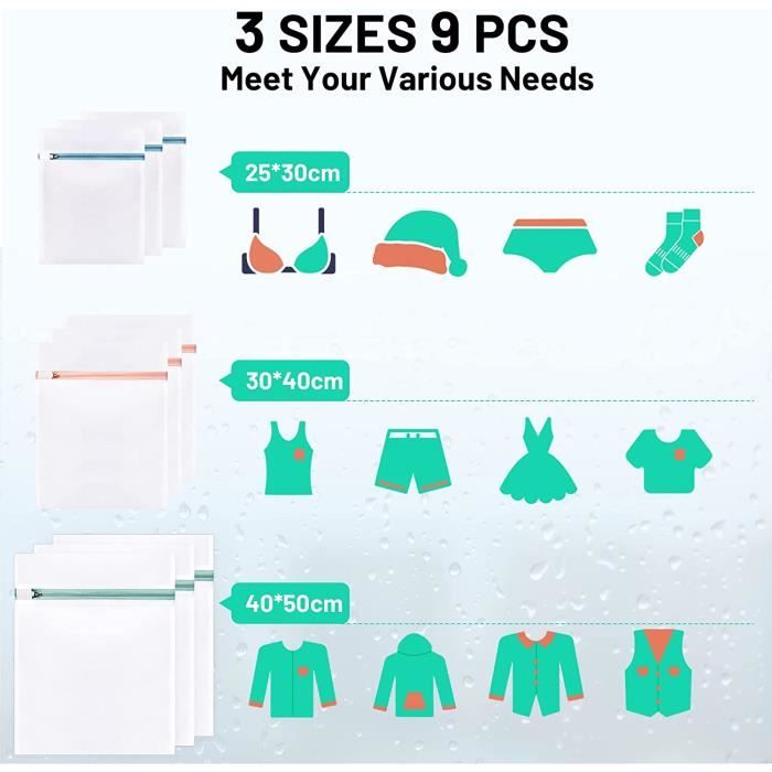 Lot de 4 Filet à Linge,Sac Linge Sale,Filet Linge Machine à Laver Maille Fine Résistant pour Chemisier,Sous-vêtements,Soutien-gorge - Electroménager