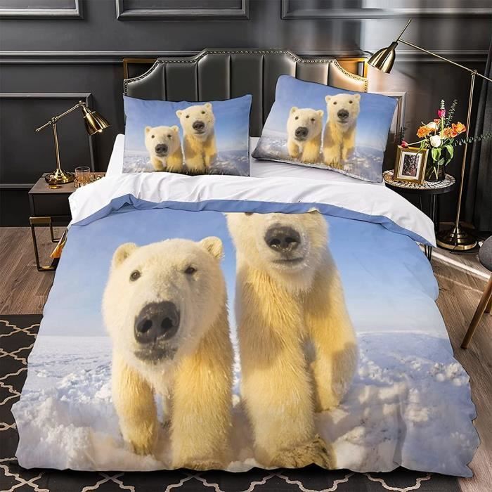 HOUSSES DE COUETTE polaire ours en peluche polaire confortable housse de  couette d'hiver ensembles de literie EUR 23,34 - PicClick FR